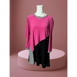 Verducci Womens Blouse/Tunic Pink & Black